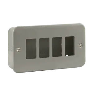 Click Metal Clad CL20404 4 Gang GridPro Frontplate & Back Box
