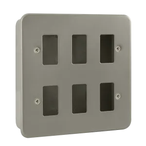 Click Metal Clad CL20506B 6 Gang GridPro Frontplate & Back Box (No Knockouts)