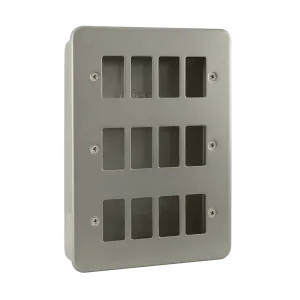 Click Metal Clad CL20512B 12 Gang GridPro Frontplate & Back Box (No Knockouts)