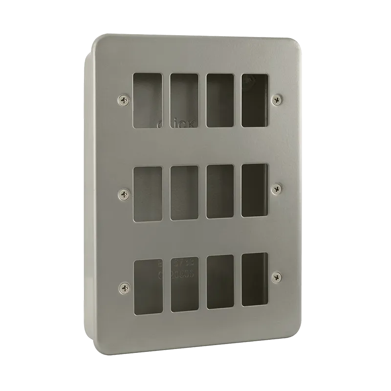 Click Metal Clad CL20512B 12 Gang GridPro Frontplate & Back Box (No Knockouts)