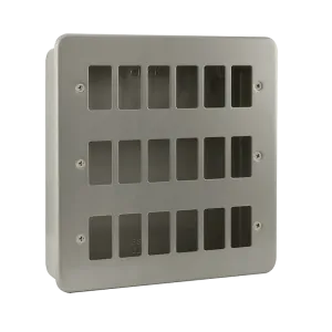Click Metal Clad CL20518B 18 Gang GridPro Frontplate & Back Box (No Knockouts)