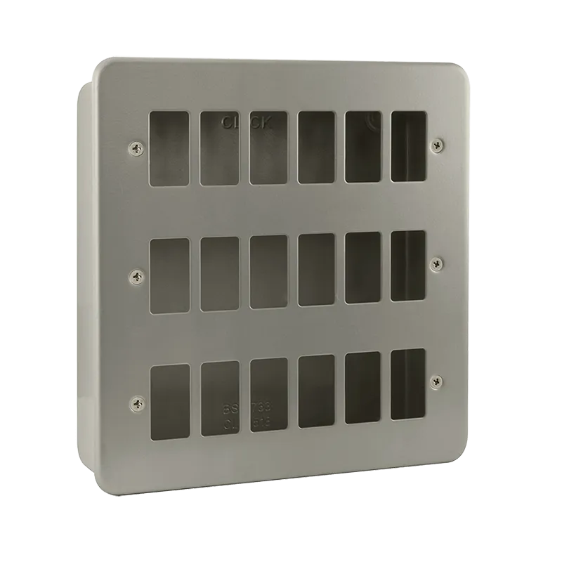 Click Metal Clad CL20518B 18 Gang GridPro Frontplate & Back Box (No Knockouts)