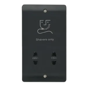 Click Mode CMA100AG Part M 115V/230V Dual Voltage Shaver Socket Outlet - Anthracite Grey