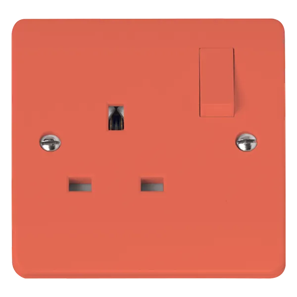 Click Mode CMA1035RD 13A 1 Gang DP Switched Safety Shutter Socket Outlet - Red