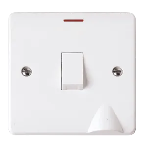 Click Mode CMA2023 White Moulded 20A Double Pole Switch with LED & Flex Outlet