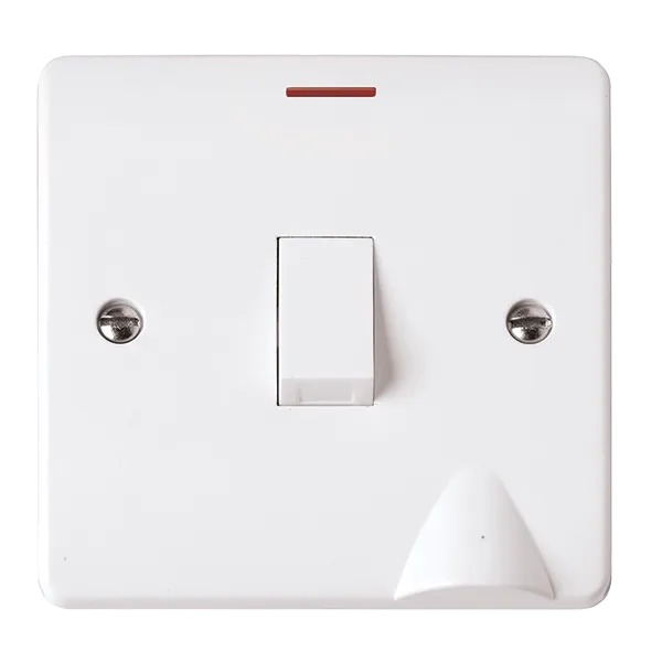 Click Mode CMA2023 White Moulded 20A Double Pole Switch with LED & Flex Outlet