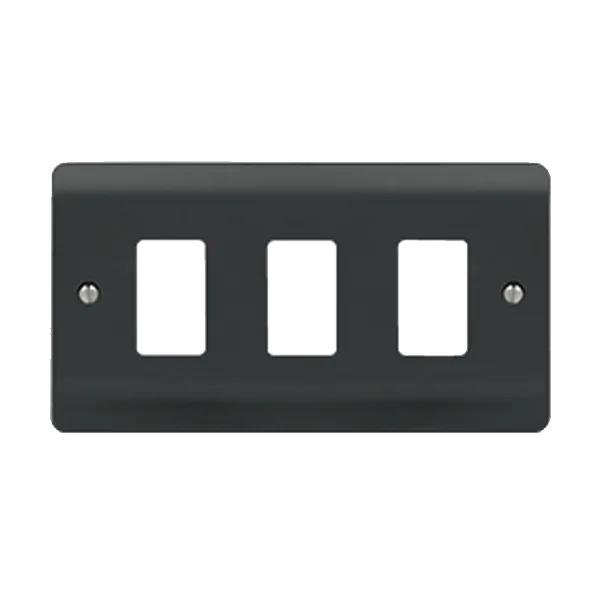 Click Mode CMA20403AG Part M 3 Gang GridPro Frontplate - Anthracite Grey