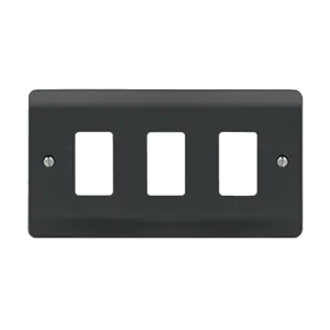 Click Mode CMA20403AG Part M 3 Gang GridPro Frontplate - Anthracite Grey