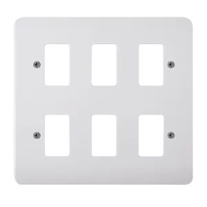 Click Mode CMA20506 White Moulded 6 Gang GridPro Frontplate