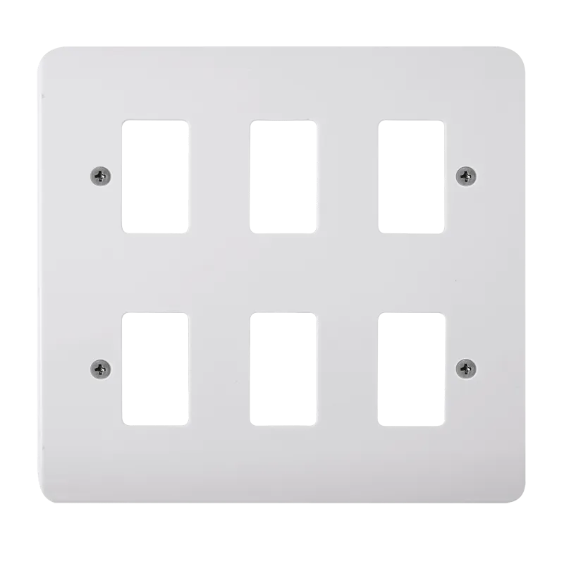 Click Mode CMA20506 White Moulded 6 Gang GridPro Frontplate