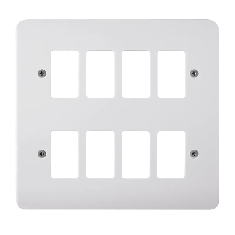 Click Mode CMA20508 White Moulded 8 Gang GridPro Frontplate