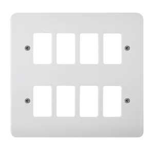 Click Mode CMA20508 White Moulded 8 Gang GridPro Frontplate