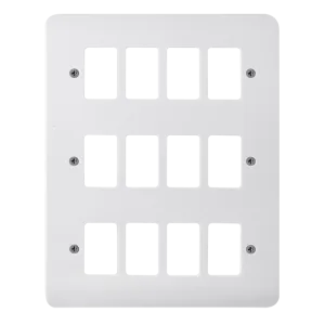 Click Mode CMA20512 White Moulded 12 Gang GridPro Frontplate