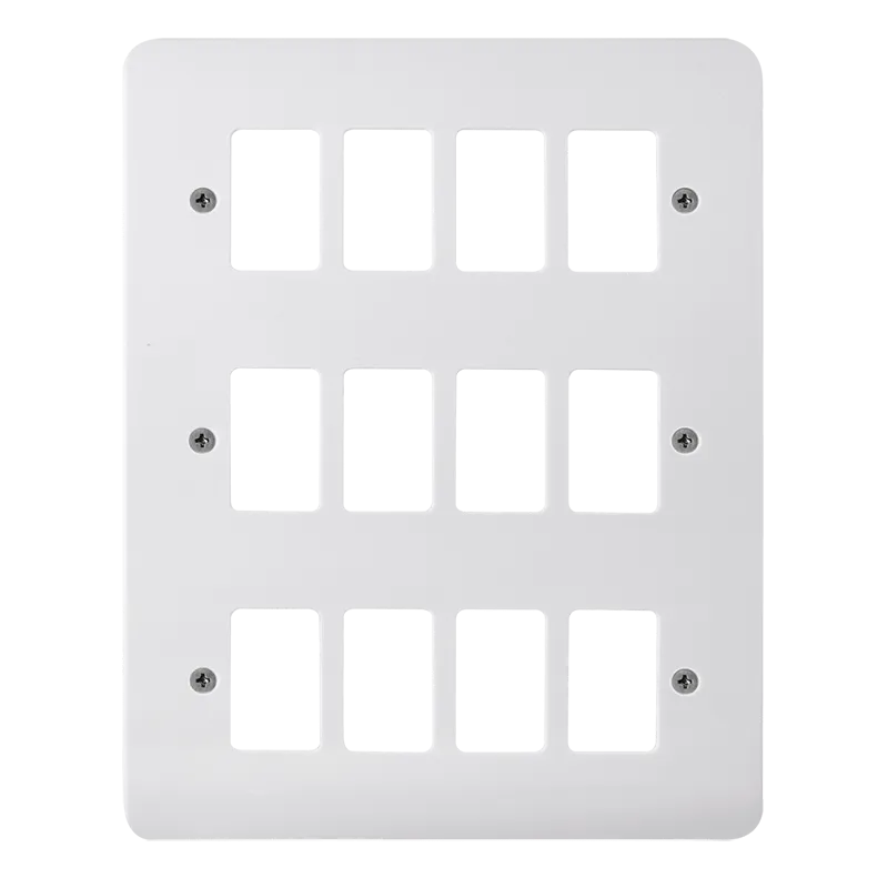 Click Mode CMA20512 White Moulded 12 Gang GridPro Frontplate
