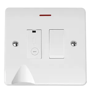 Click Mode CMA2052 White Moulded 13A Switched Fused Connection Unit with LED & Flex Outlet