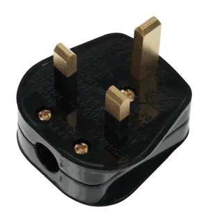 Click PA332 13A Resilient Plug Top (5A Fused) Bar Grip Black