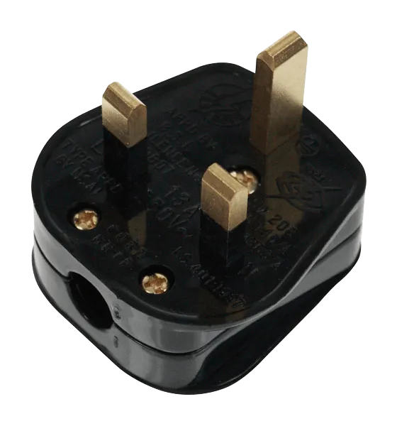 Click PA332 13A Resilient Plug Top (5A Fused) Bar Grip Black