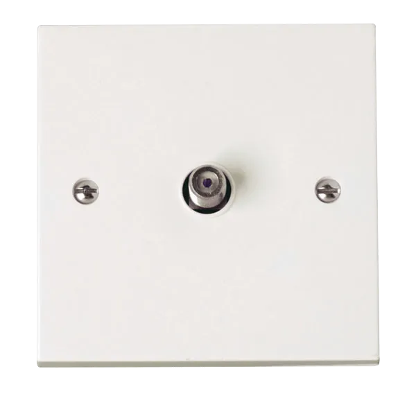 Click Polar PRW156 White Moulded Single Satellite Outlet