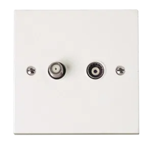 Click Polar PRW157 White Moulded Single Isolated Coaxial & Satellite Outlet