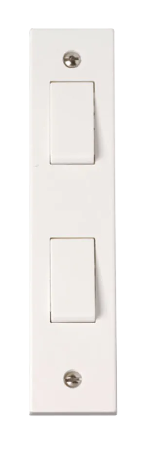 Click Polar PRW172 White Moulded 2 Gang 10AX 2 Way Architrave Switch