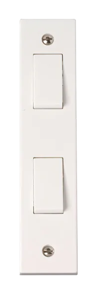 Click Polar PRW172 White Moulded 2 Gang 10AX 2 Way Architrave Switch