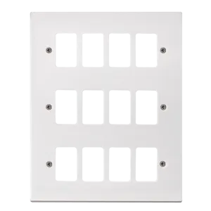 Click Polar PRW20512 White Moulded 12 Gang GridPro Frontplate