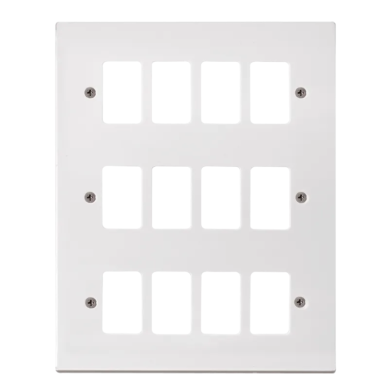 Click Polar PRW20512 White Moulded 12 Gang GridPro Frontplate