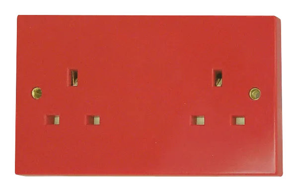 Click WA179 2 Gang 13A Socket Outlet - Red