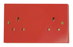 Click WA179 2 Gang 13A Socket Outlet - Red