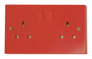 Click WA180 2 Gang 13A DP Switched Socket Outlet - Red