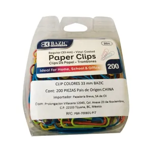CLIP COLORES 33 MM 200 PZ 204 BAZIC
