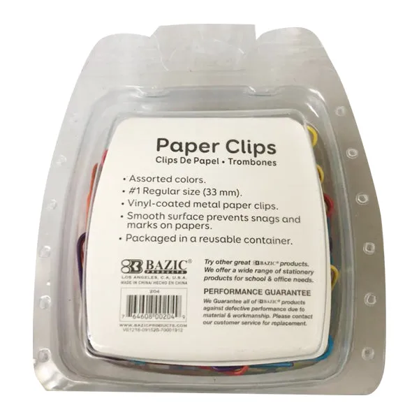 CLIP COLORES 33 MM 200 PZ 204 BAZIC