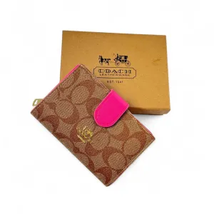 Coach Signature Canvas Wallet with Pink Leather Trim 🌸✨