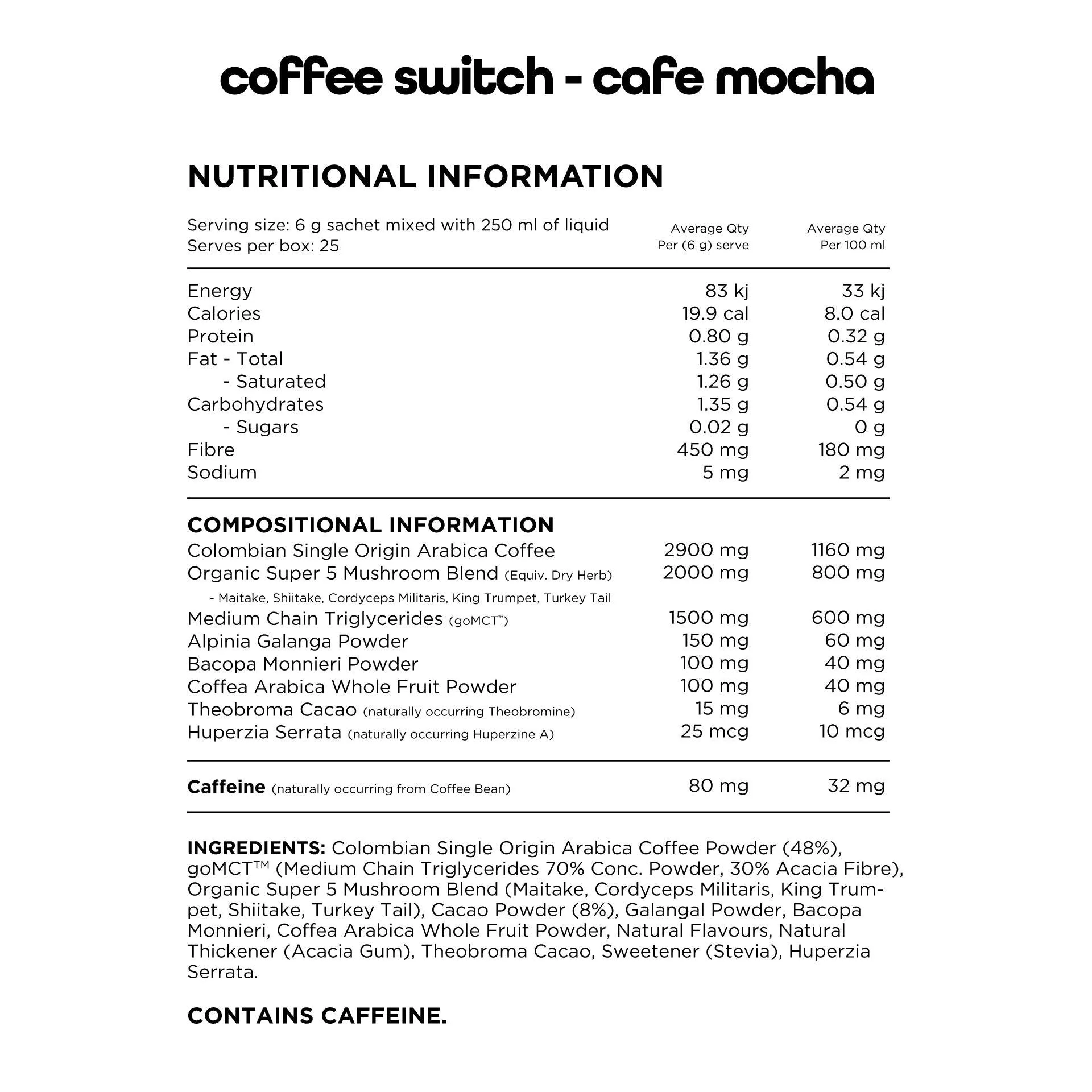 Coffee Switch By Switch Nutrition