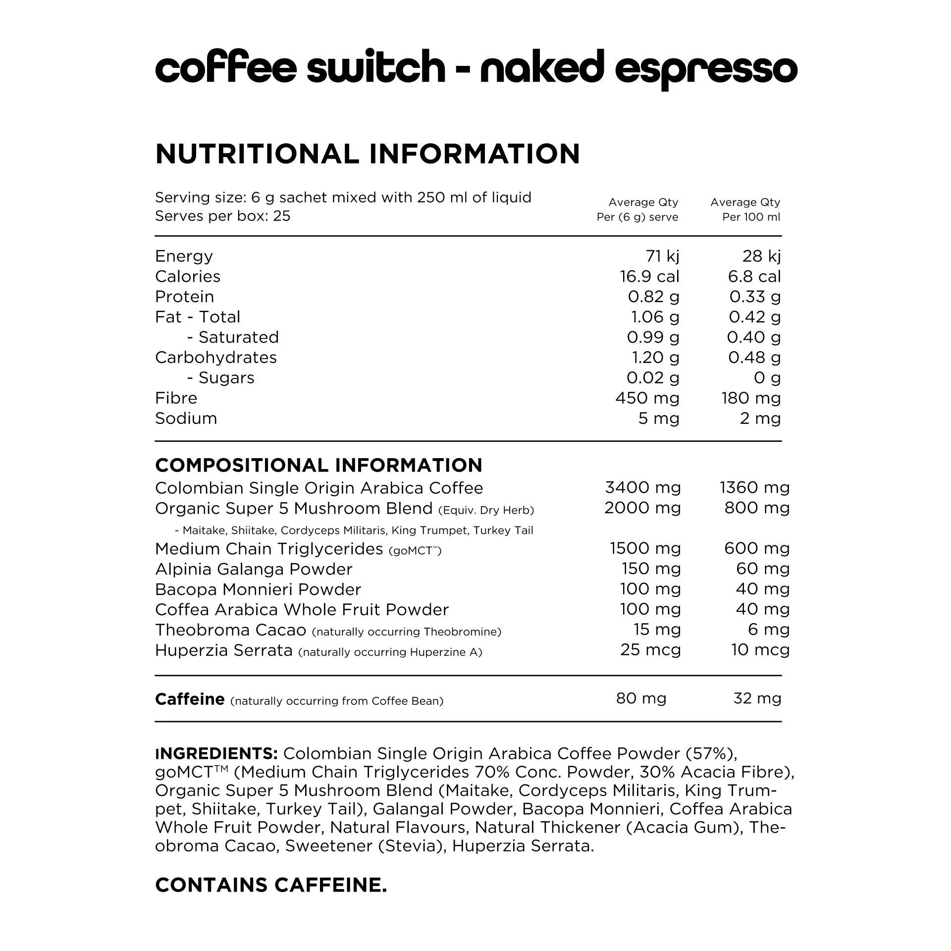 Coffee Switch By Switch Nutrition