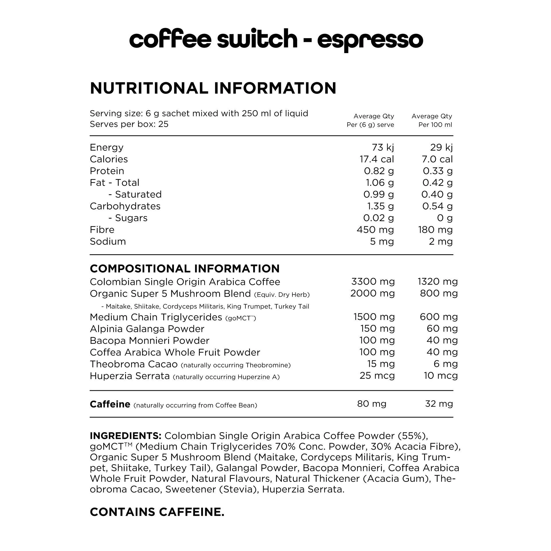 Coffee Switch By Switch Nutrition
