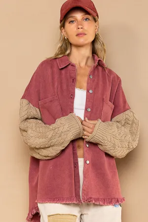 Colder Weather Denim Jacket Rose/Beige