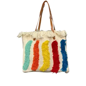 Colorful lines beach bag
