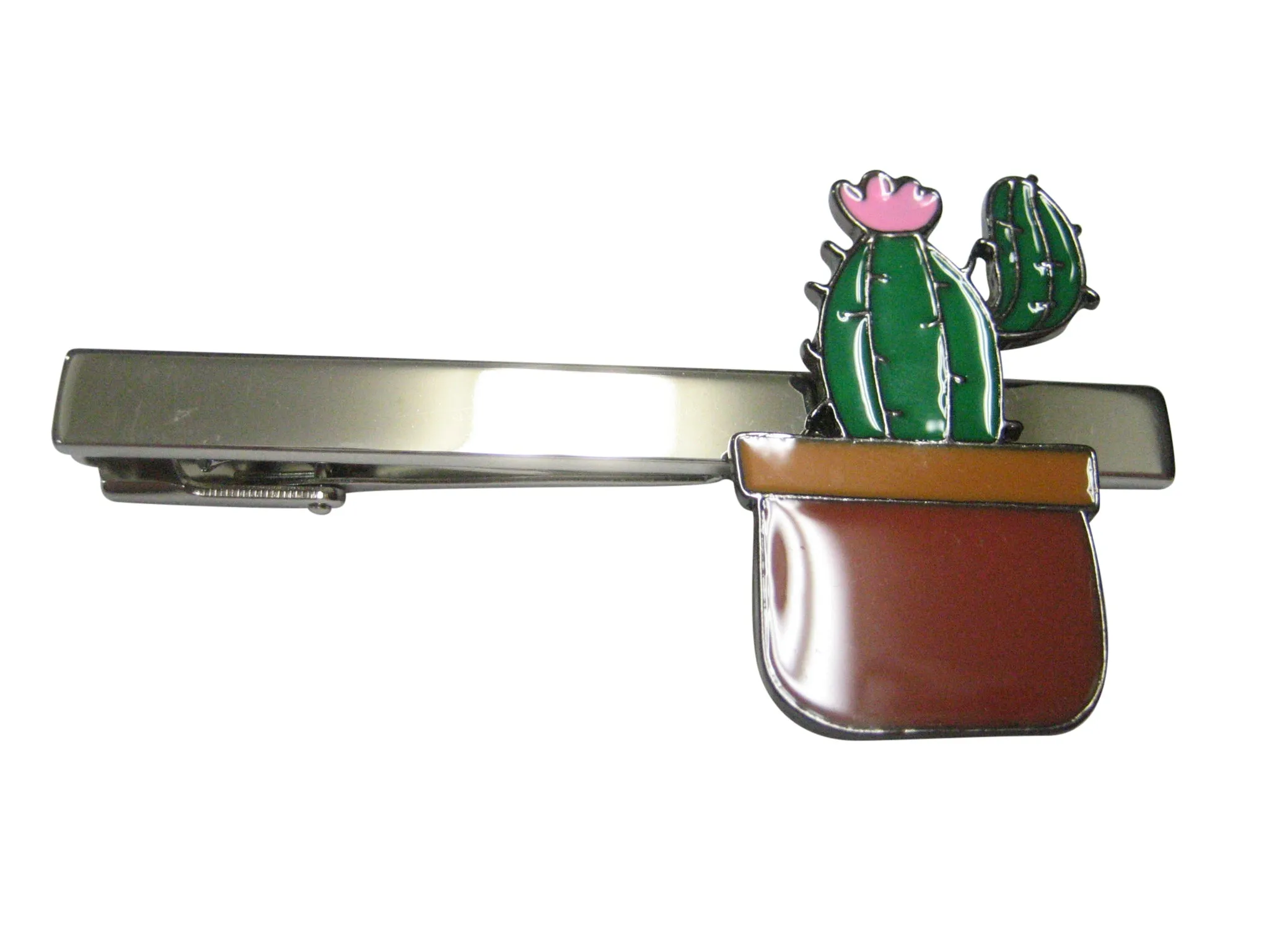 Colorful Potted Cactus Tie Clip