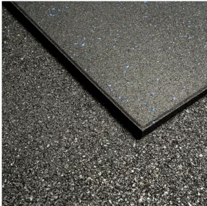 Commercial Grade Rubber Gym Flooring | BLUE SPECK  [1m x 1m x 15mm]