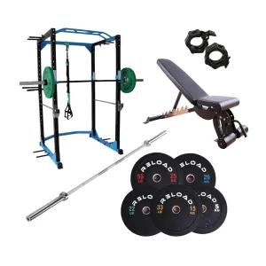 Commercial Power Cage & Bumper Plate Home Gym [Package 2]