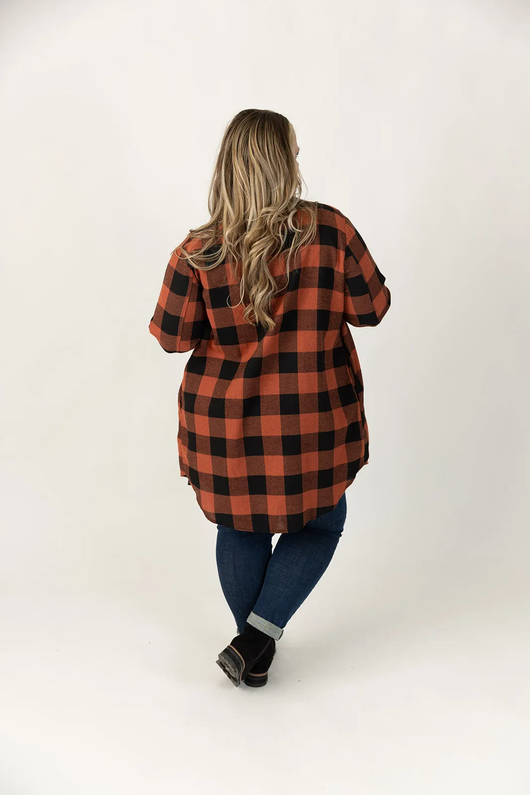 Connie Longline Plaid Shirt Curvy