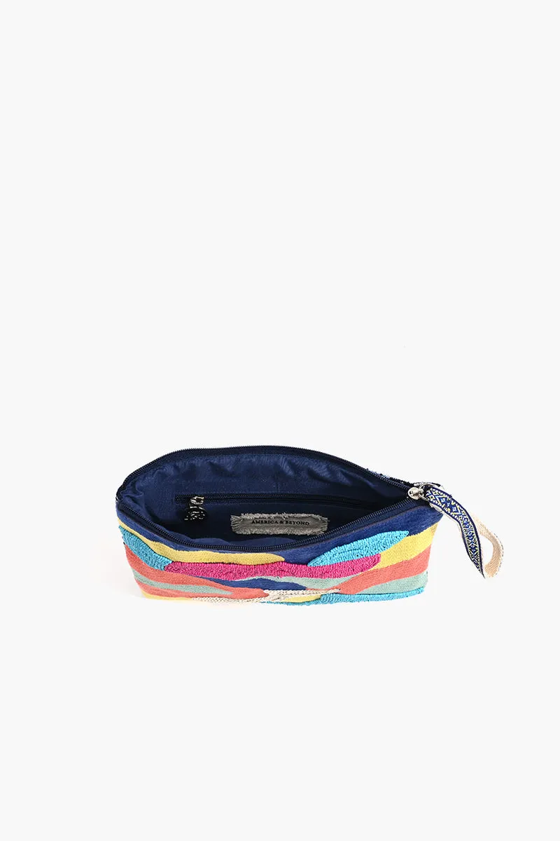 Cool Camo Embellished Top Zip Clutch