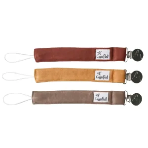 Copper Pearl Binky Clip Set - Dune