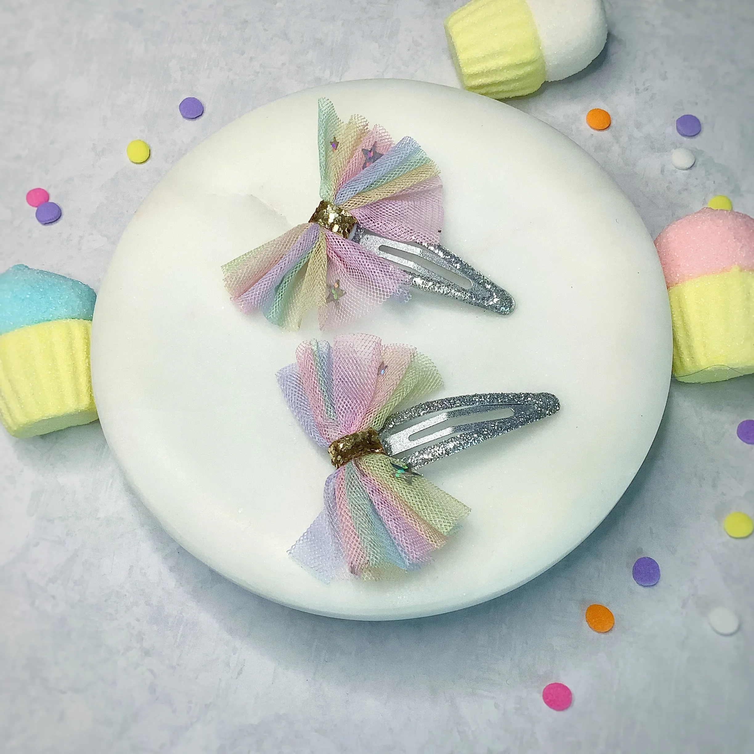 Cotton Candy Pigtail Clips