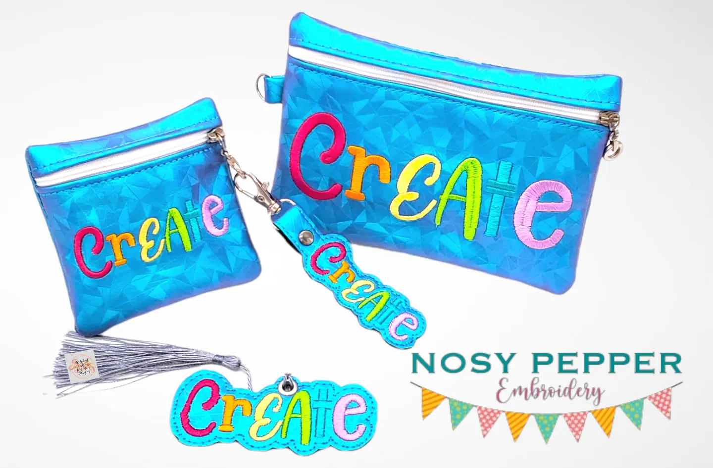 Create (Set of 4 designs) machine embroidery design DIGITAL DOWNLOAD