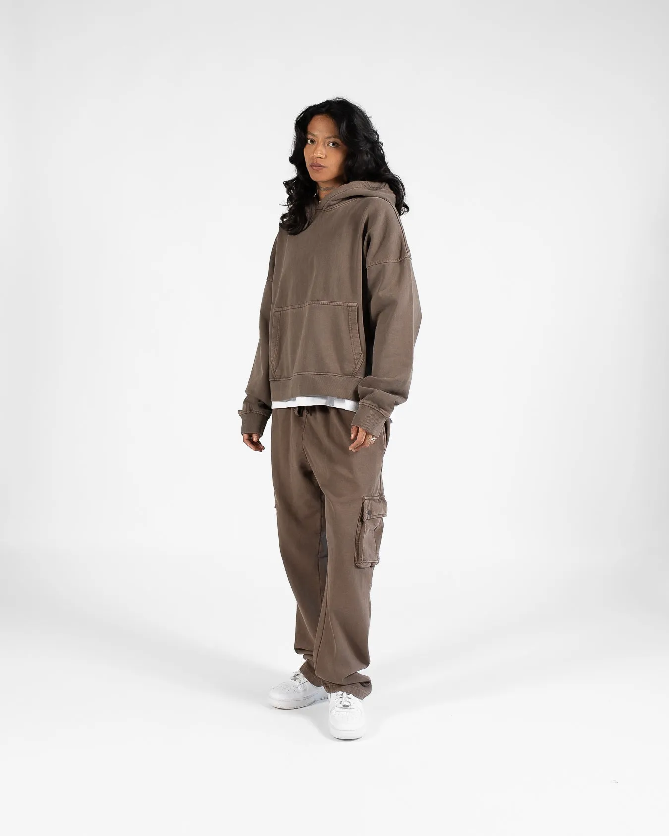 Cropped Hoodie - Vintage Brown