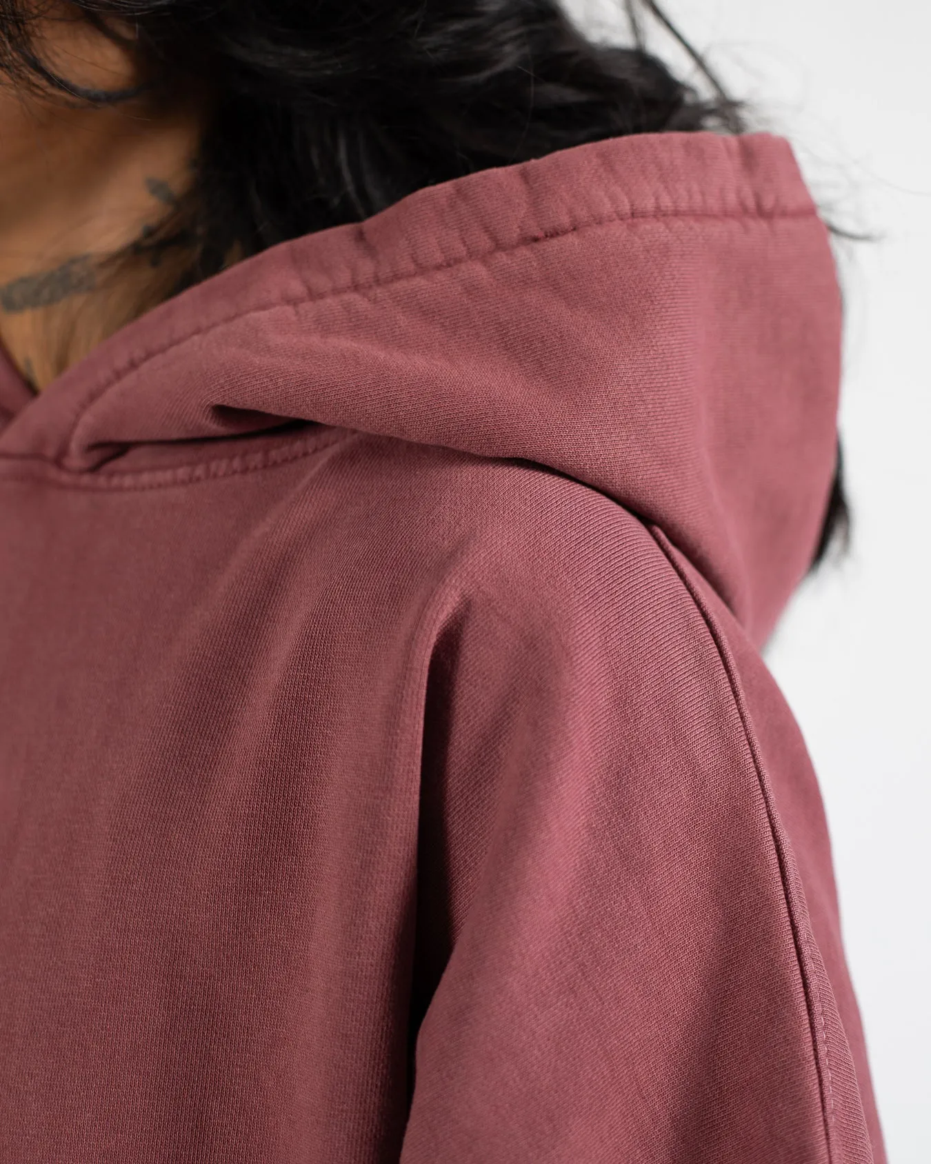 Cropped Hoodie - Vintage Burgundy