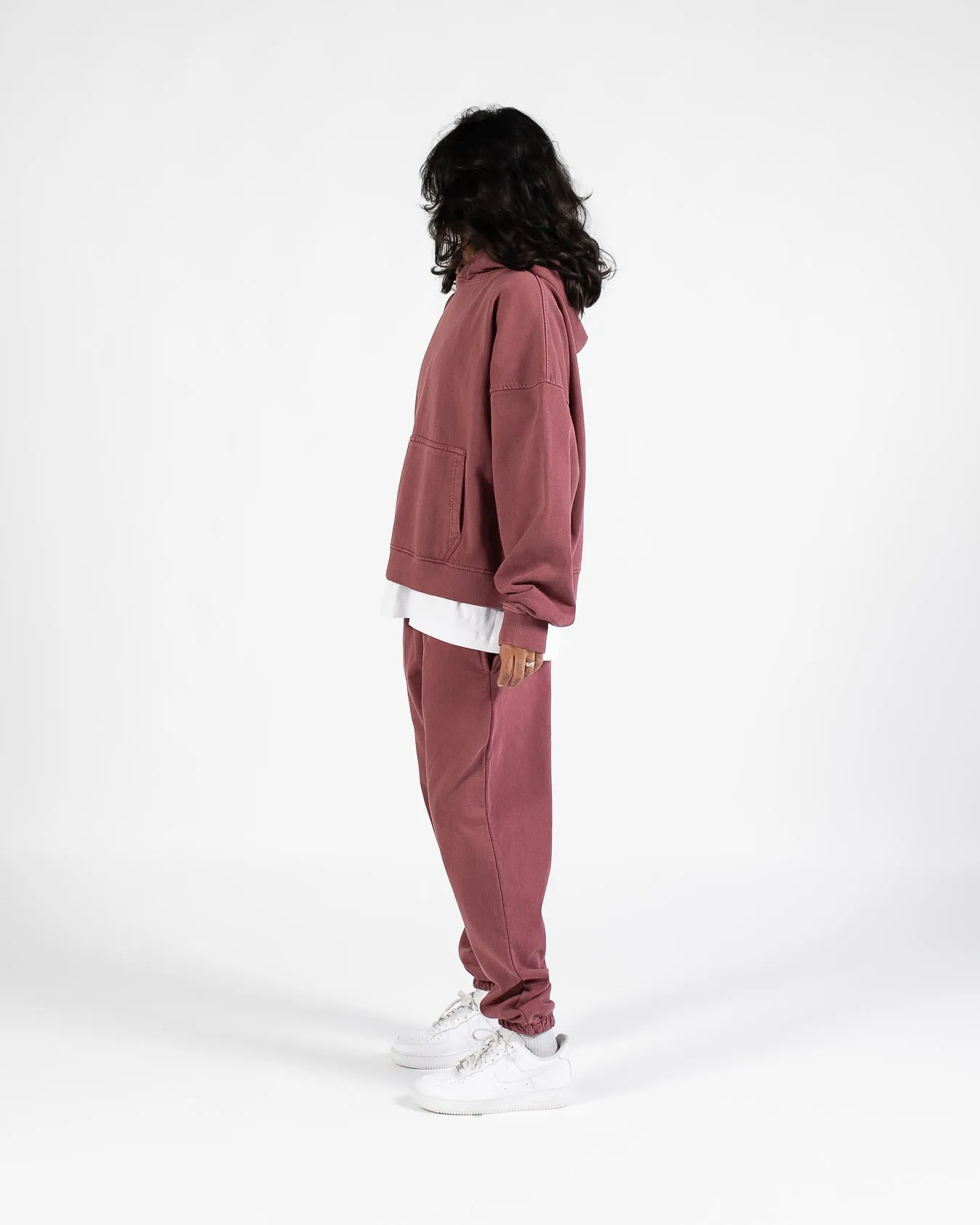 Cropped Hoodie - Vintage Burgundy
