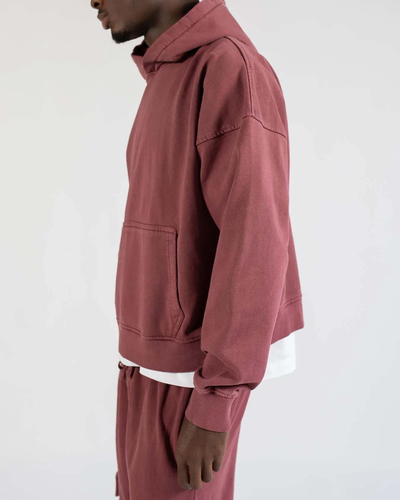 Cropped Hoodie - Vintage Burgundy